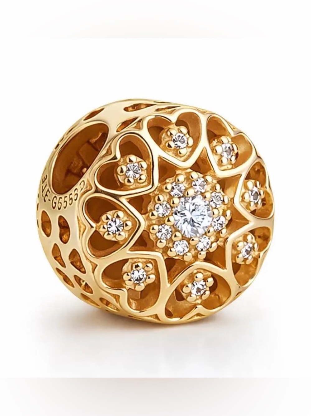 Authentic Retired PANDORA 14K Gold “Hearts of Gold” Charm - 750841CZ